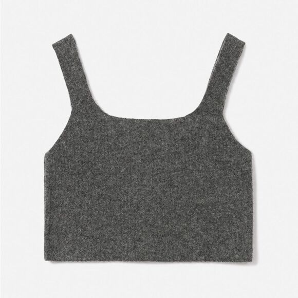 Everlane The Cozy-Stretch Tank In Heathered Charcoal Size Medium Wool Blend NWT - Picture 6 of 8
